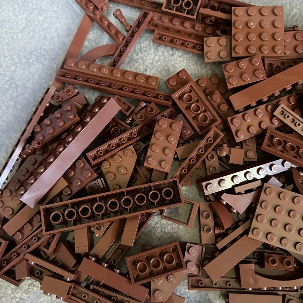 LEGO Small And Medium Building Bricks And Assorted Pieces -Brown 14oz